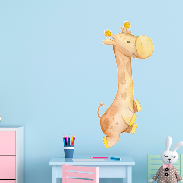 Adesivi da parete per bambini giraffa rosa o azzurra