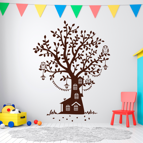 Bambino di vinile decorativo La casa sull'albero del gufo