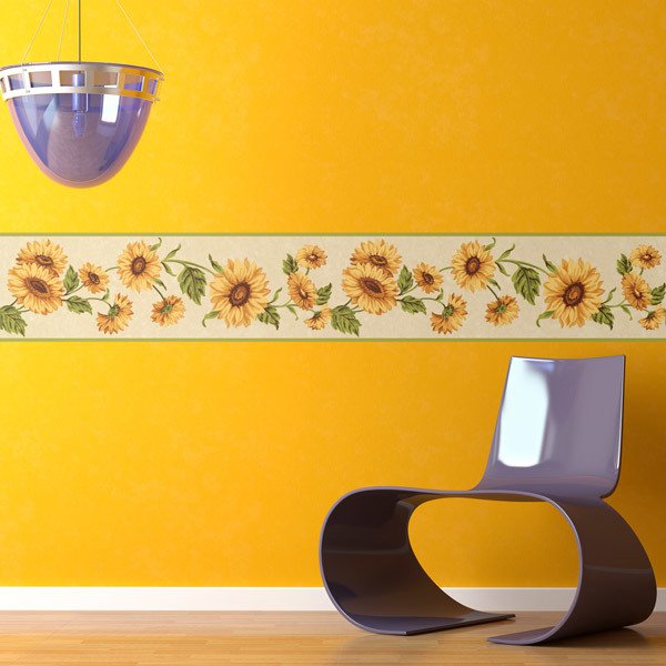 Bordi adesivi per pareti fiori circolari