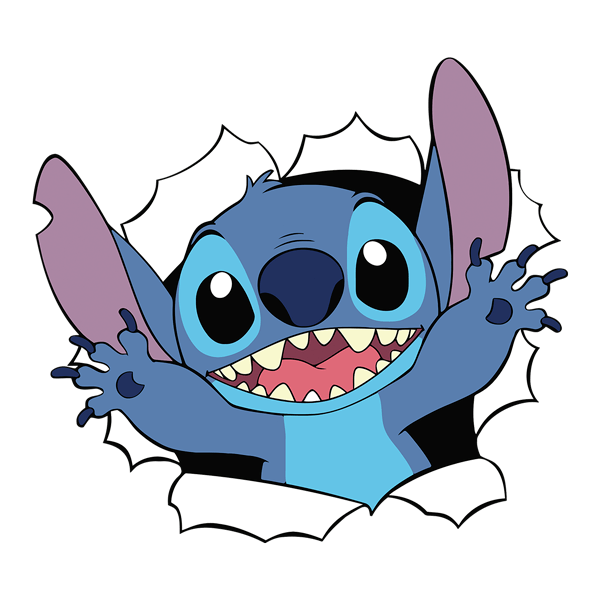 Adesivi per Bambini: Stitch che esce dal muro