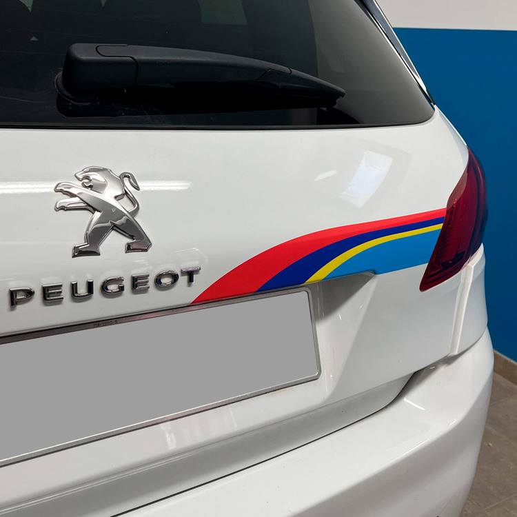 Adesivi per Auto e Moto: Adesivo laterale Peugeot con strisce sportive