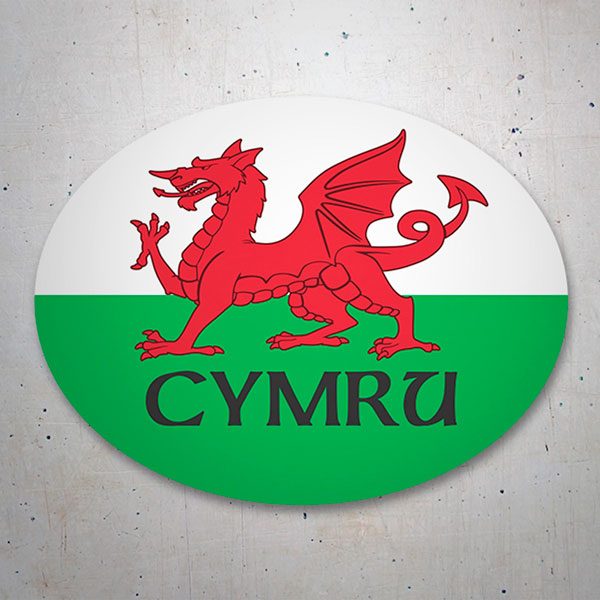 Adesivi per Auto e Moto: Adesivo Stemma del Galles CYMRU, drago gallese