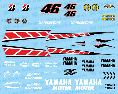 Adesivi per Auto e Moto: Kit Yamaha 50th Anniversary Valencia 2005