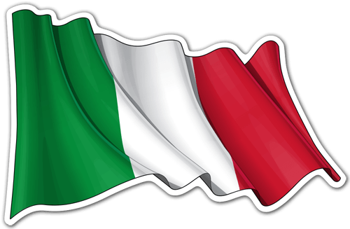 Adesivo Bandiera Italia agitando