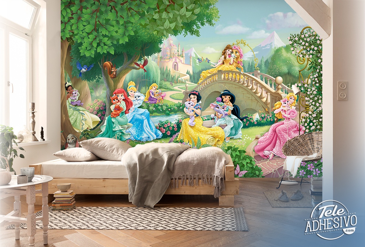 Fotomurale Principesse Disney con animali domestici