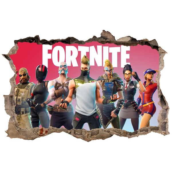 Adesivi Murali: Buco Fortnite Players