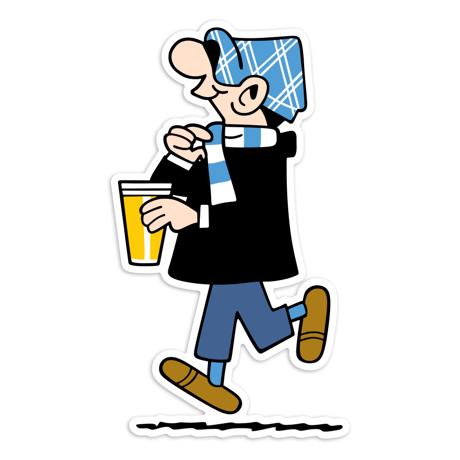 Adesivi per Auto e Moto: Andy Capp Tifoso Napoli