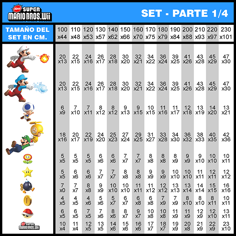 Adesivi per Bambini: Set 35X Super Mario Bros. Wii