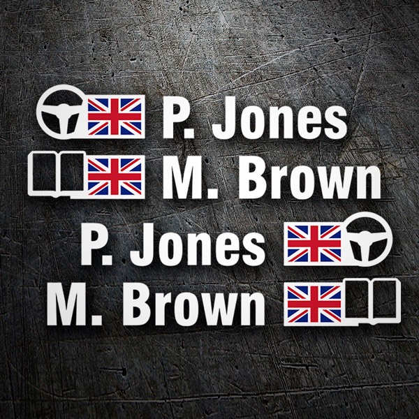 Adesivi per Auto e Moto: Nome e bandiera rally del Regno Unito