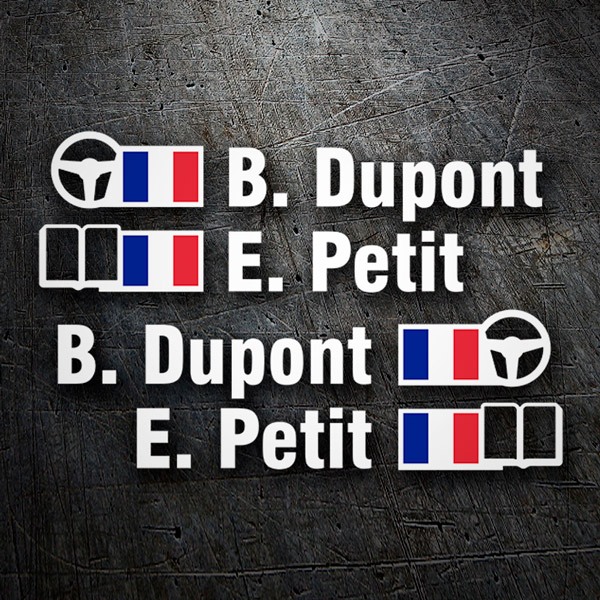 Adesivi per Auto e Moto: Nome e bandiera rally francese