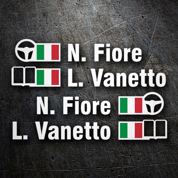 Adesivi per Auto e Moto: Nome e bandiera rally italiana