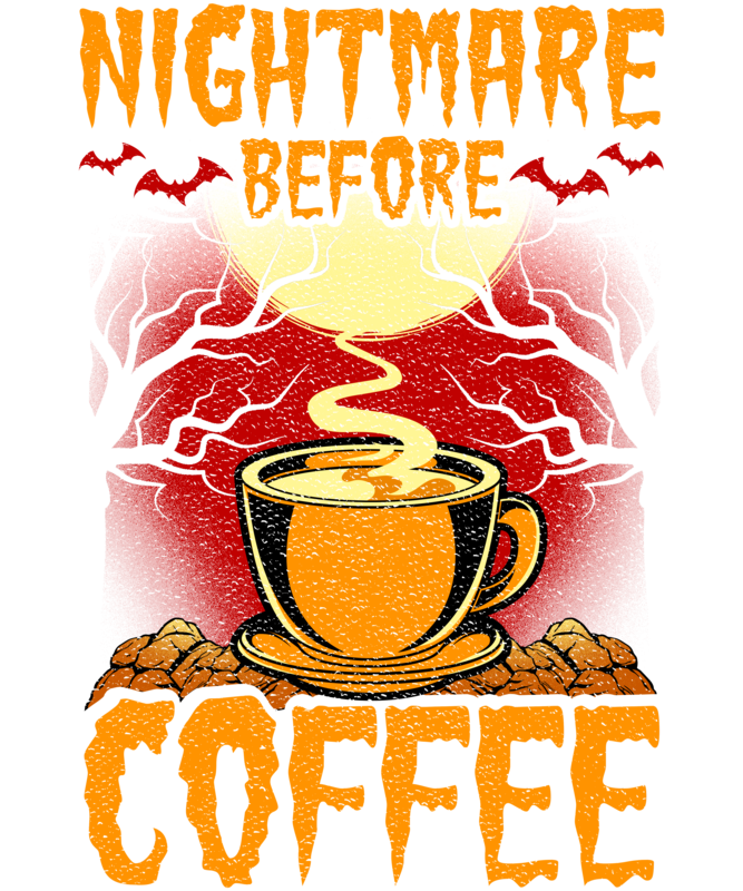 Magliette: Scena Horror Nightmare Before Coffee