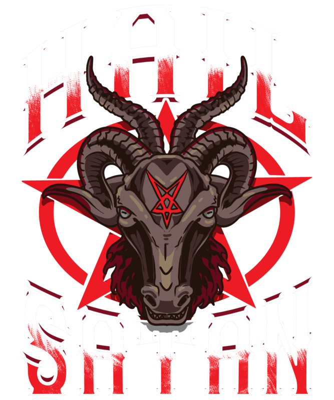 Magliette: Maglietta Hail Satan con baphomet