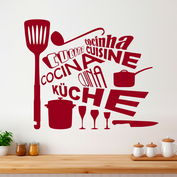 Adesivo murale per la cucina Cucina in Lingue