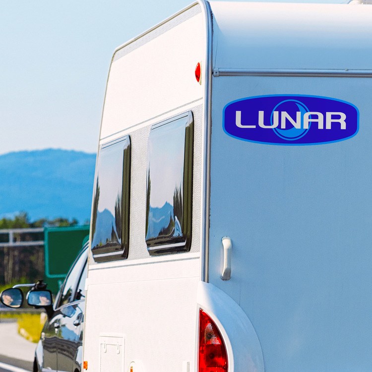 Adesivi per camper: Adesivo logo Lunar in tonalità di blu per camper